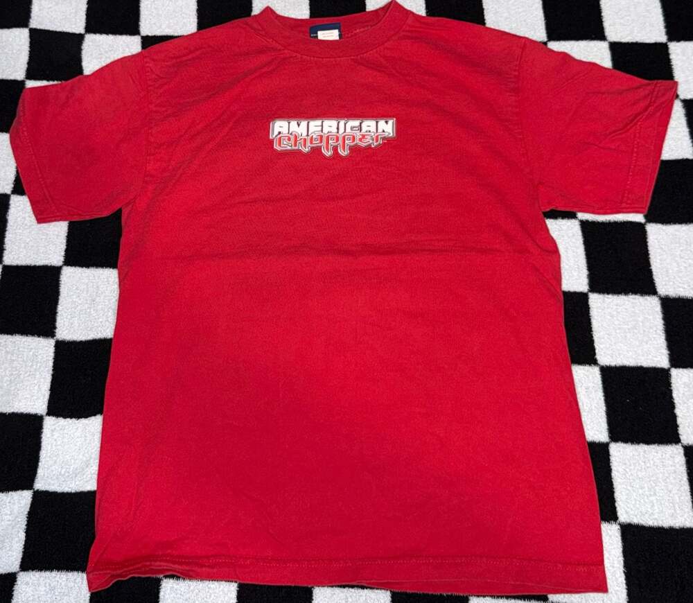 Vintage 2004 American Chopper Black Widow Motorcycle Graphic T-Shirt